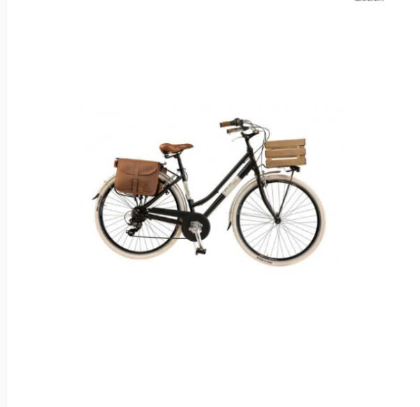 Xe đạp Retro Donna Alluminio Nero Opaco màu đen (có giỏ gỗ)