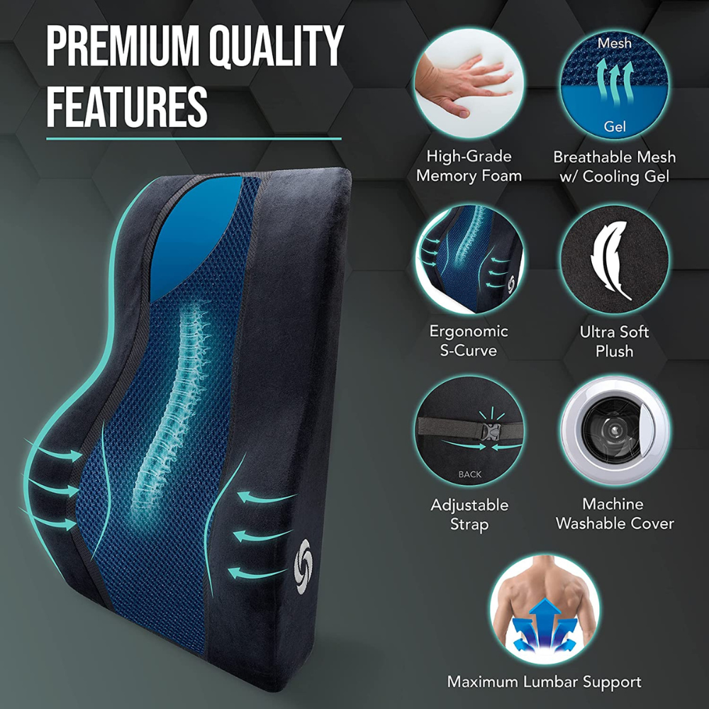 Gối tựa lưng Samsonite Cooling Gel size to nội địa Đức