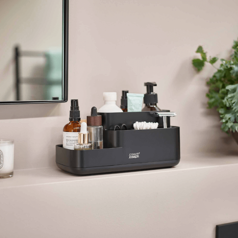 Khay đựng bàn chải mỹ phẩm nhà tắm Joseph Joseph 70600 EasyStore màu đen