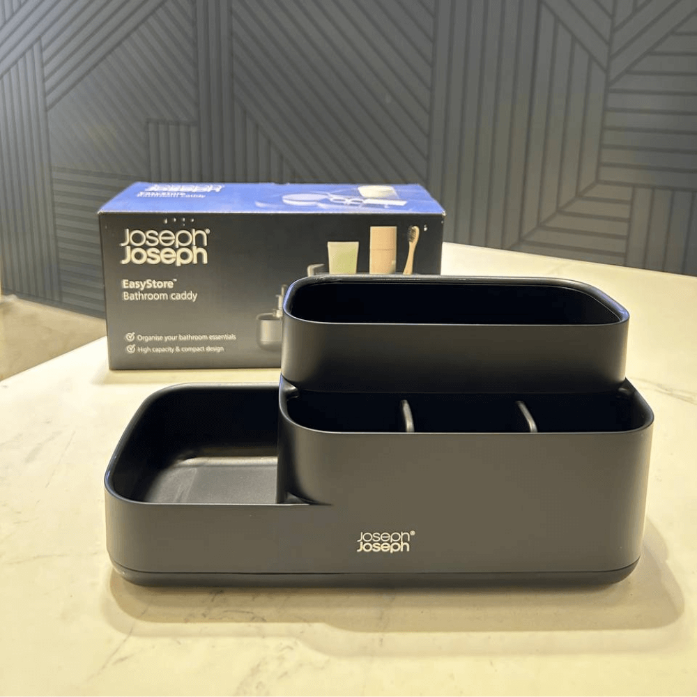 Khay đựng bàn chải mỹ phẩm nhà tắm Joseph Joseph 70600 EasyStore màu đen
