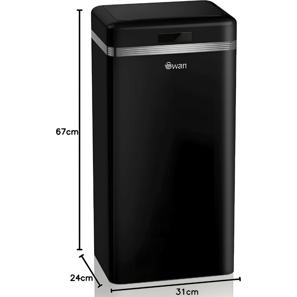 Thùng rác cảm ứng 45L SWAN màu đen