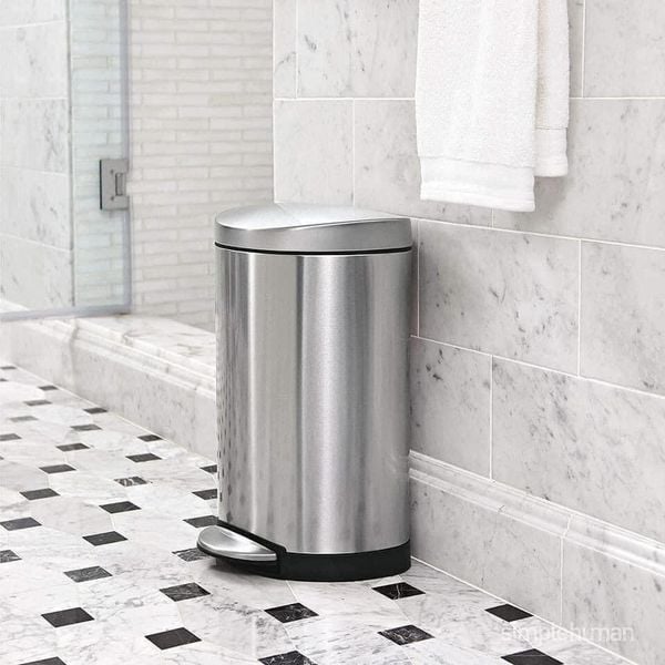 Thùng rác bán nguyệt Simplehuman 6L màu inox