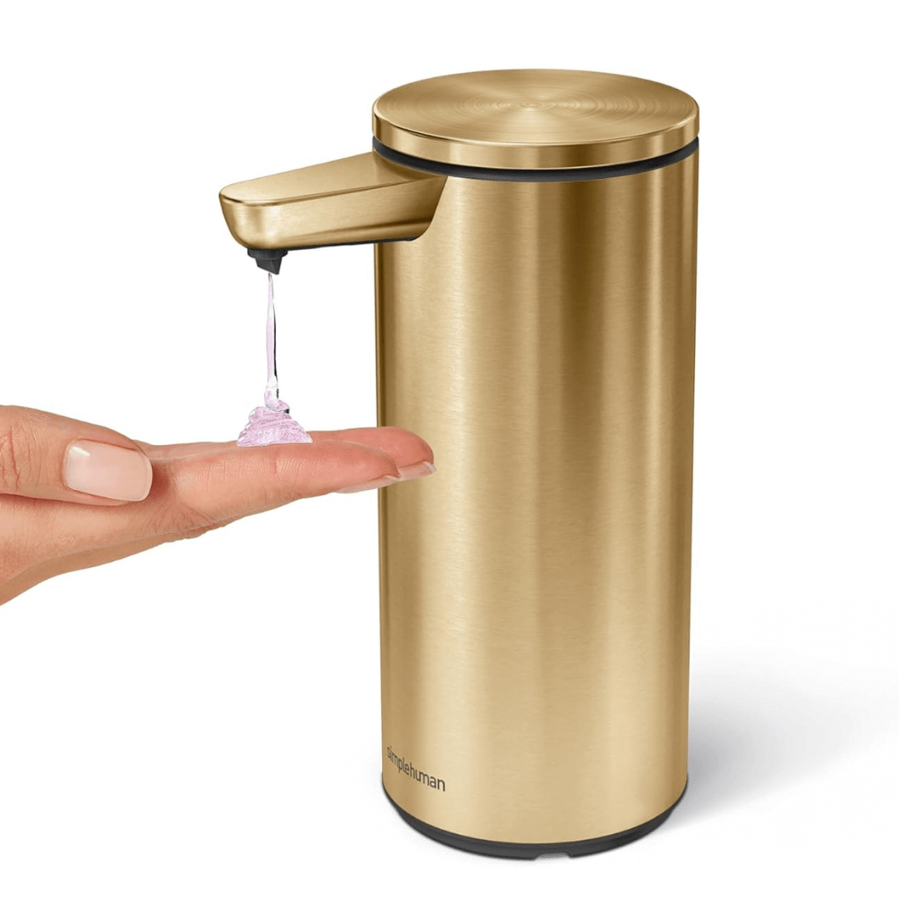 Chiết xà phòng cảm ứng Simplehuman màu vàng model mới