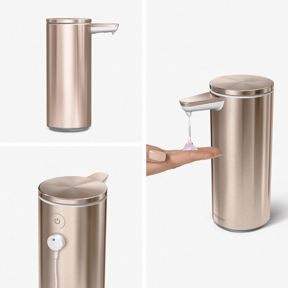 Chiết xà phòng cảm ứng Simplehuman màu vàng đồng