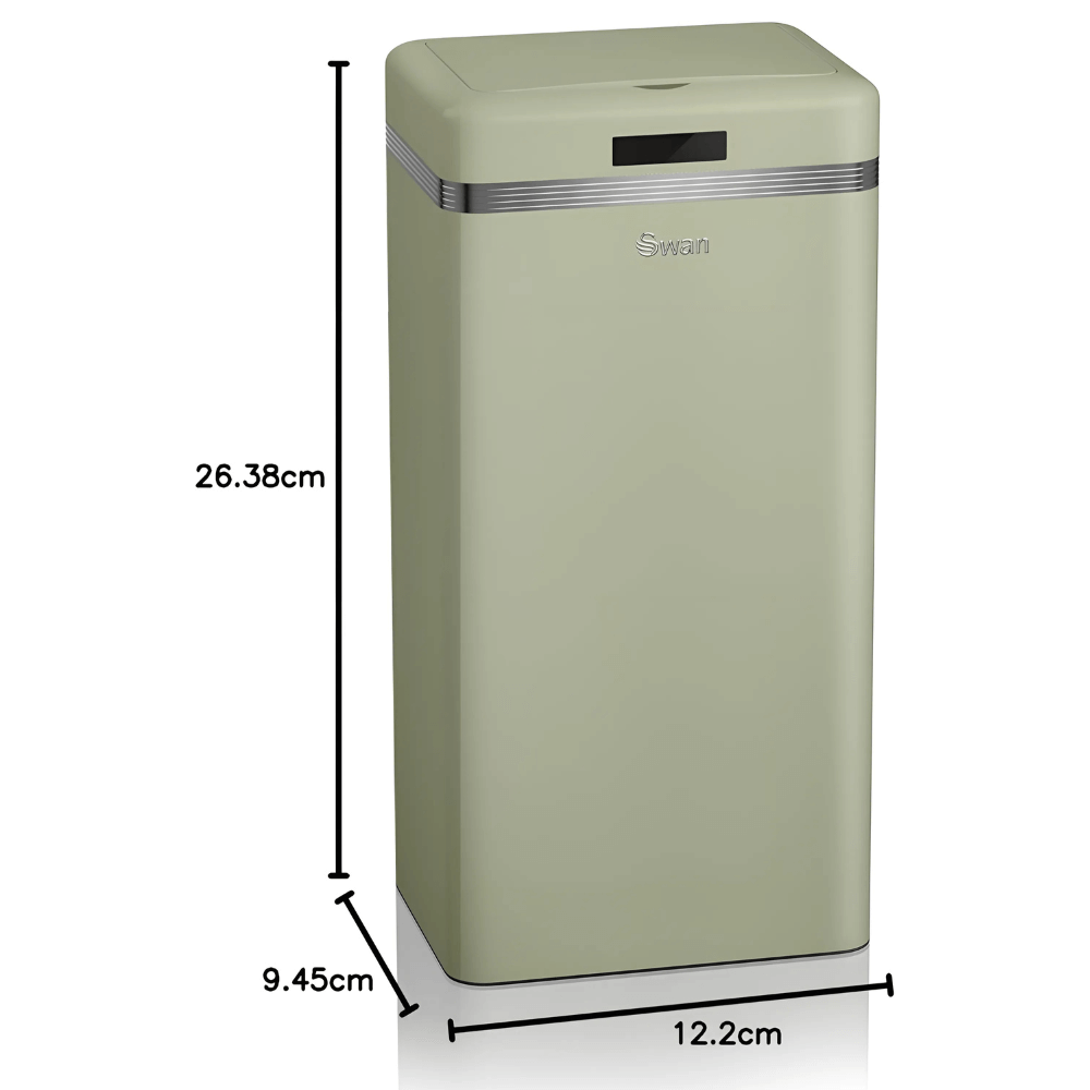 Thùng rác cảm ứng 45L SWAN màu xanh Green