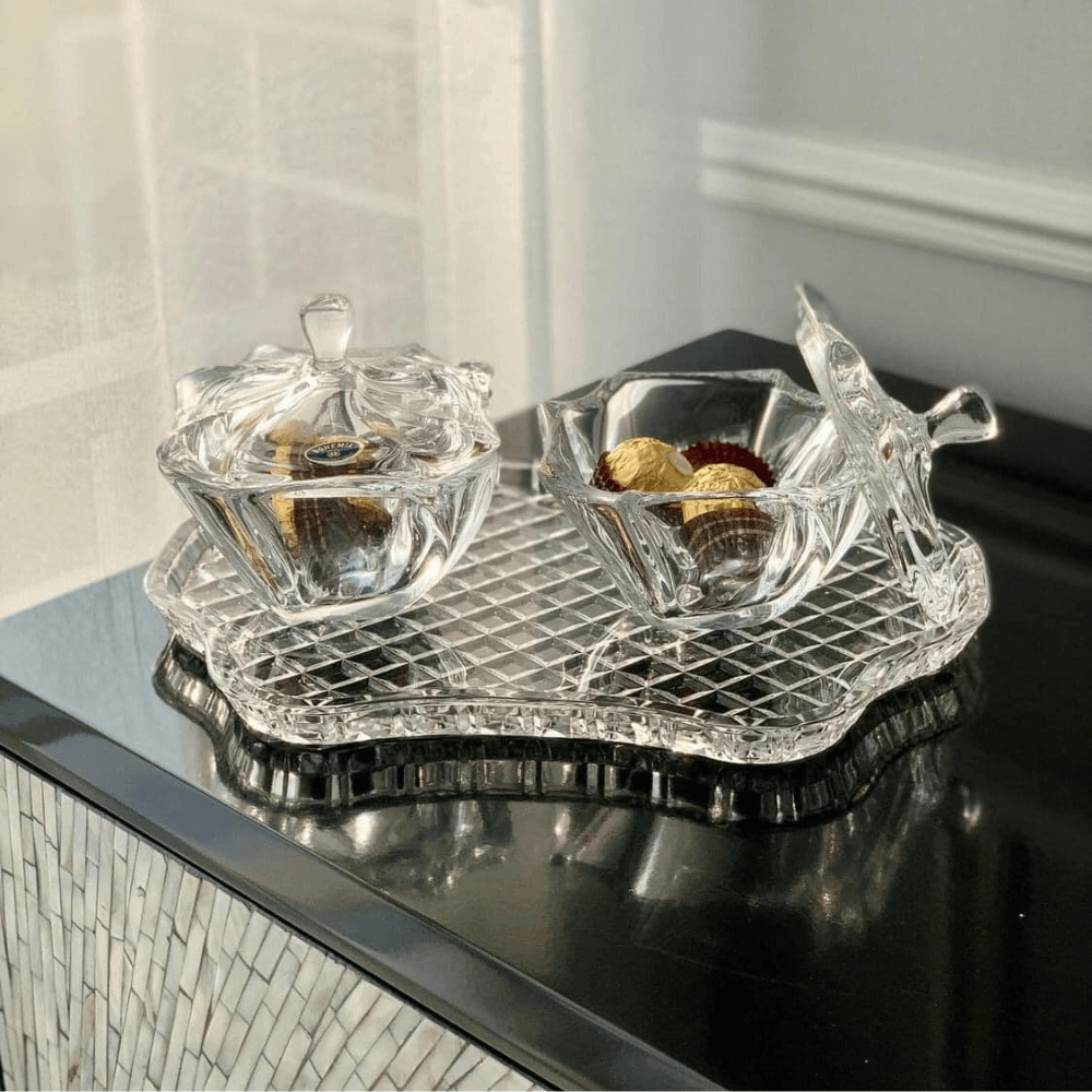 Đĩa pha lê Bohemia Diamond Cut 30.5cm