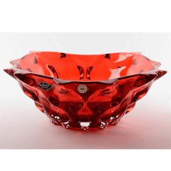 Tô pha lê Bohemia Samba 30,5 cm màu treasury đỏ