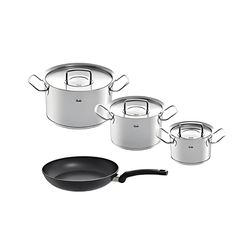 Bộ nồi Fissler Profi set 3 nồi kèm chảo 26cm màu đen vung inox made in Germany