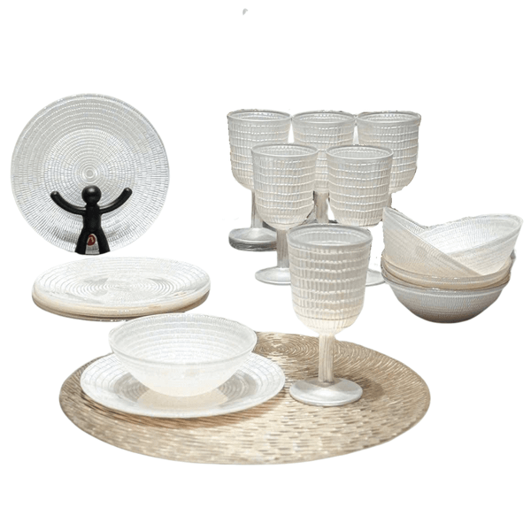 Set 18 món bát, đĩa, ly cao cấp Viola From Germany màu trắng