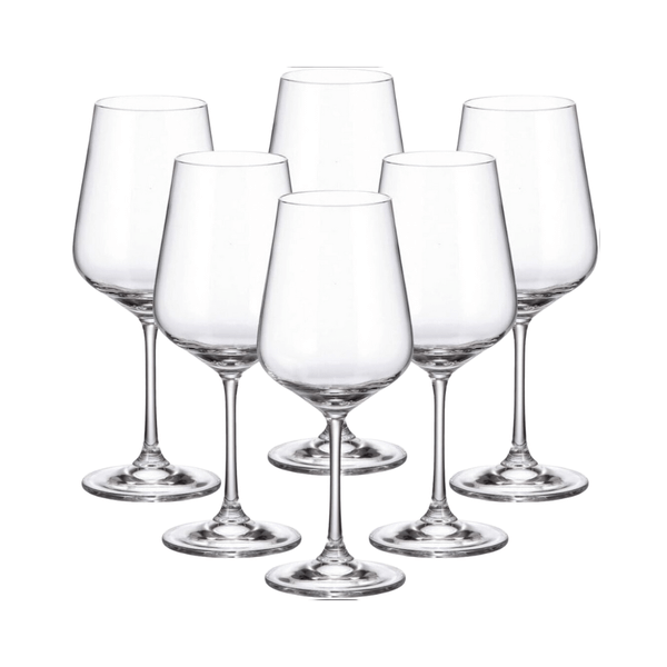 Set 6 Ly vang Bohemia Crystal mạ vàng chim hạc 450ml