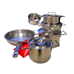 Bộ nồi FISSLER Pure Collection 6 món kèm quánh và chảo Fissler Profi Original size 28cm made in Germany