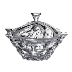 Thố pha lê Bohemia Samba 21cm màu trắng