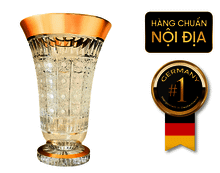 Lọ hoa pha lê chân đế tròn khảm vàng Arcade 35,5cm