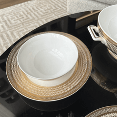 Bộ đồ ăn kẻ kem KV 41 món SPEDONA