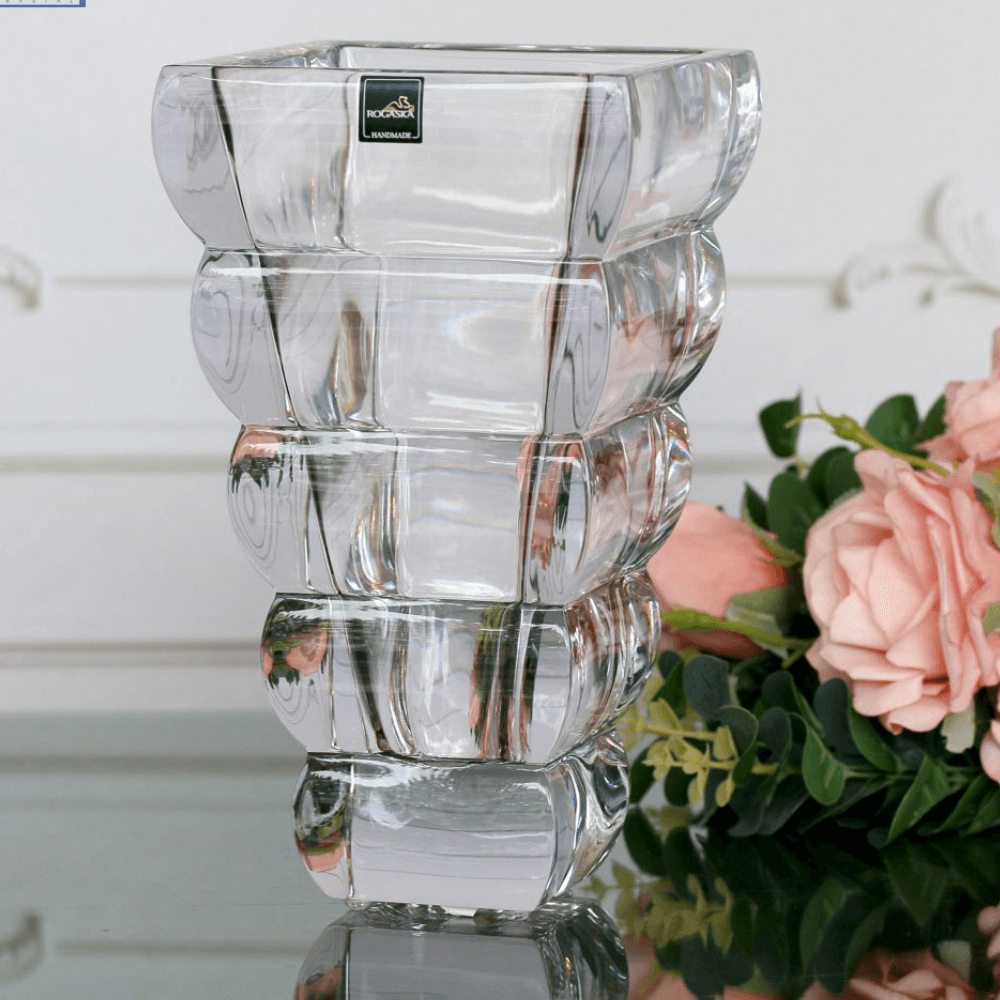 Bình hoa pha lê Rogaska Adria 12cm màu trắng
