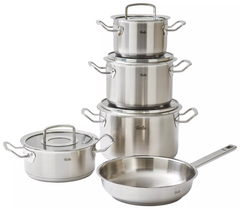 Bộ nồi Fissler Profi set 5 món vung kính kèm chảo Fissler Profi tổ ong size 24cm made in Germany