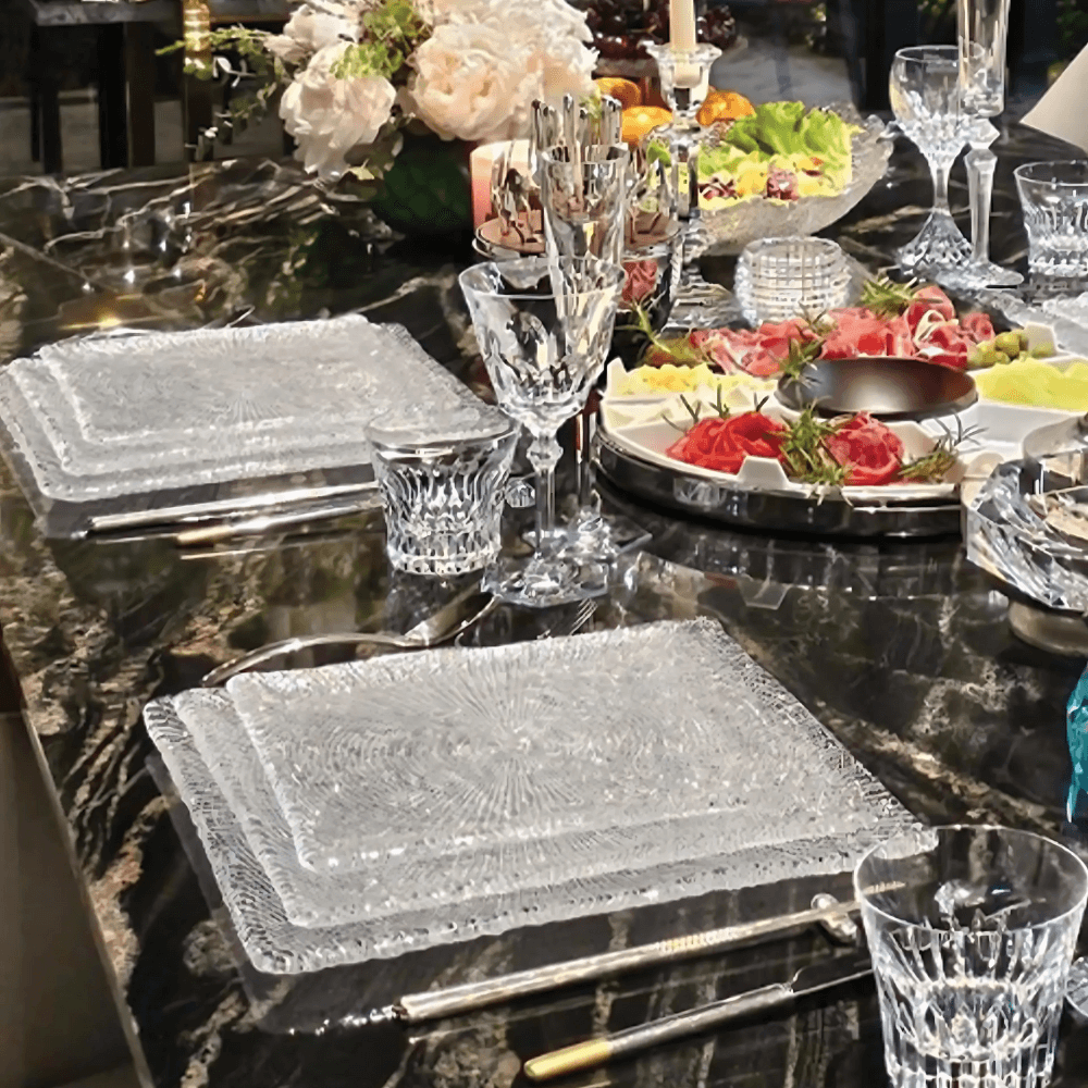 Đĩa vuông Diamante trắng 20cm IVV 6904.1