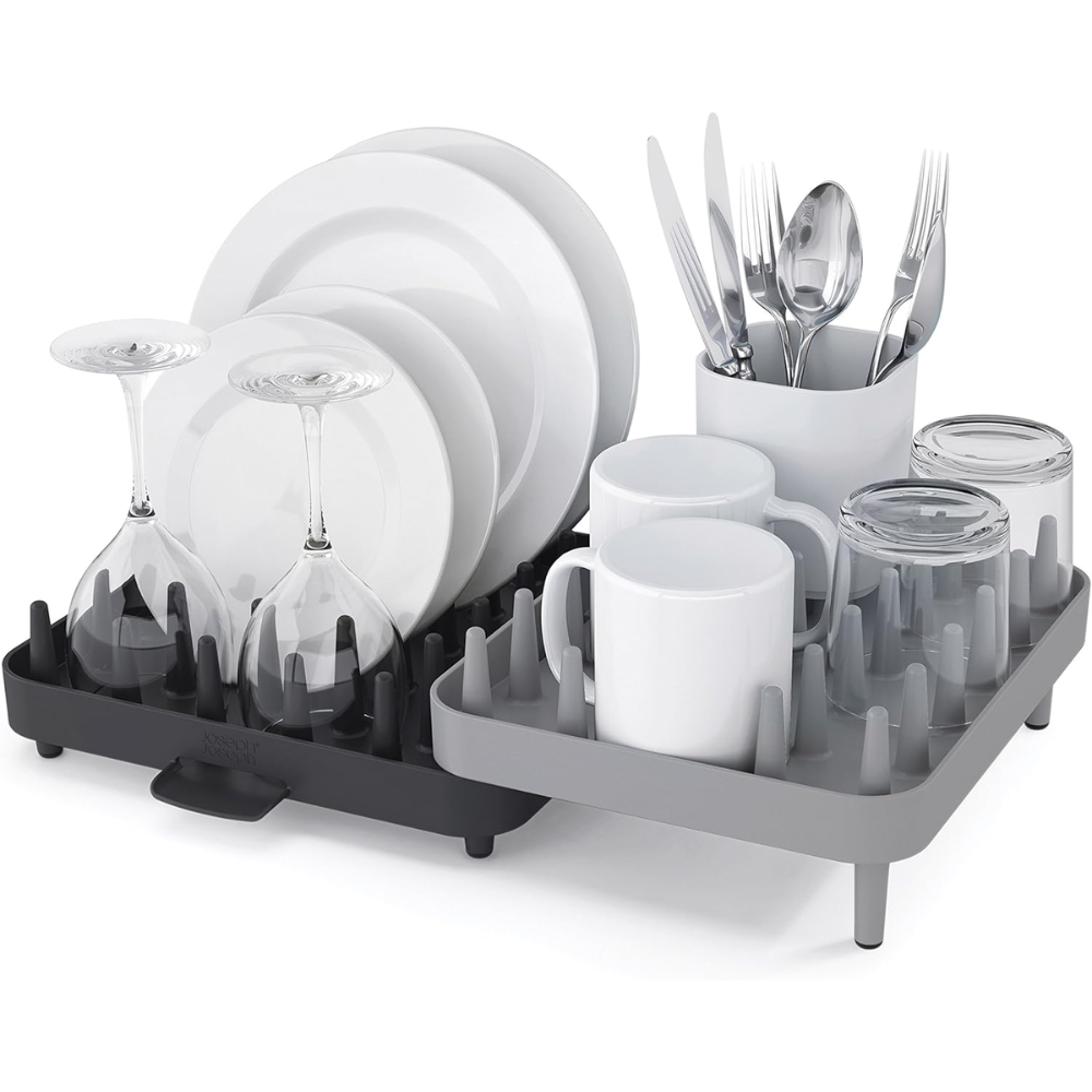 Giá úp bát đĩa thoát nước Joseph Joseph 85035 Connect (2 tầng có thể điều chỉnh – màu ghi)