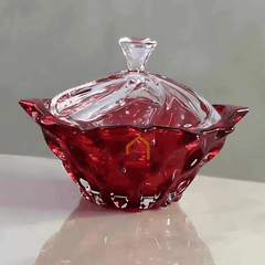 Thố pha lê Bohemia Samba 21cm màu đỏ