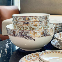 Set bát sứ Imperial 50 món xanh ngọc dây vàng