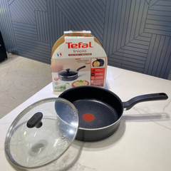 Chảo rán thành cao TEFAL Inicio 24cm có vung kính