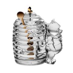Hũ mật ong pha lê kèm cây khuấy Crystal Bohemia