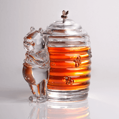 Hũ mật ong pha lê kèm cây khuấy Crystal Bohemia
