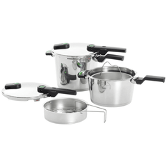 Áp suất Fissler 4,5L Vitaquick Green made in Germany kèm xửng hấp