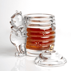 Hũ mật ong pha lê kèm cây khuấy Crystal Bohemia