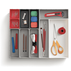 Bộ 10 khay chia ngăn kéo đựng đồ Joseph Joseph Duo đỏ xám 851676