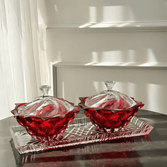 Thố pha lê Bohemia Samba 21cm màu đỏ