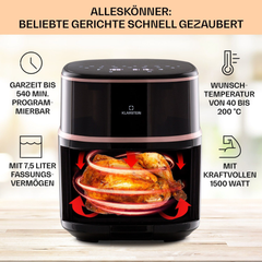 Nồi chiên hơi nước Air Bloom KLARSTEIN 7.5L màu đen