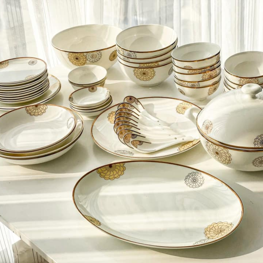 Set bát sứ Imperial 50 món hoa đồng tiền