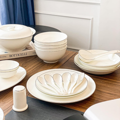 Set bát sứ Imperial 50 món viền bạc