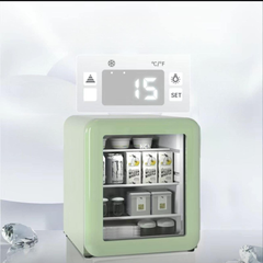 Tủ lạnh đựng mỹ phẩm và đồ uống HCK màu xanh bạc hà