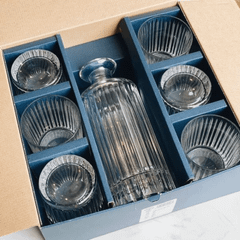 Bộ bình rượu pha lê Bohemia Skyline gồm 1 bình 0,7L và 6 cốc dung tich 320ml