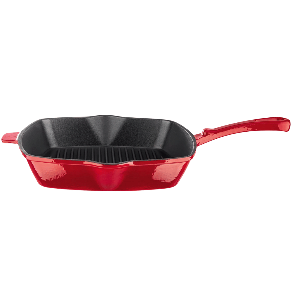 Chảo gang nướng Ernesto 25cm hình vuông màu đỏ