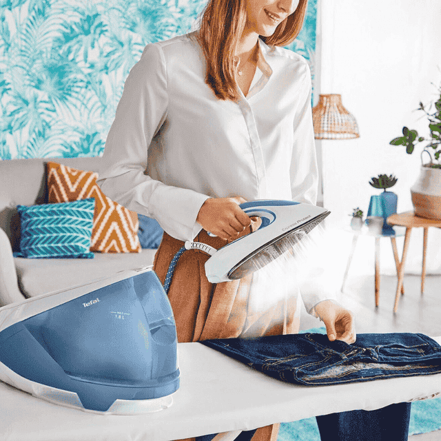 Bàn là hơi nước cao cấp TEFAL SV9202 Express Protect màu xanh blue