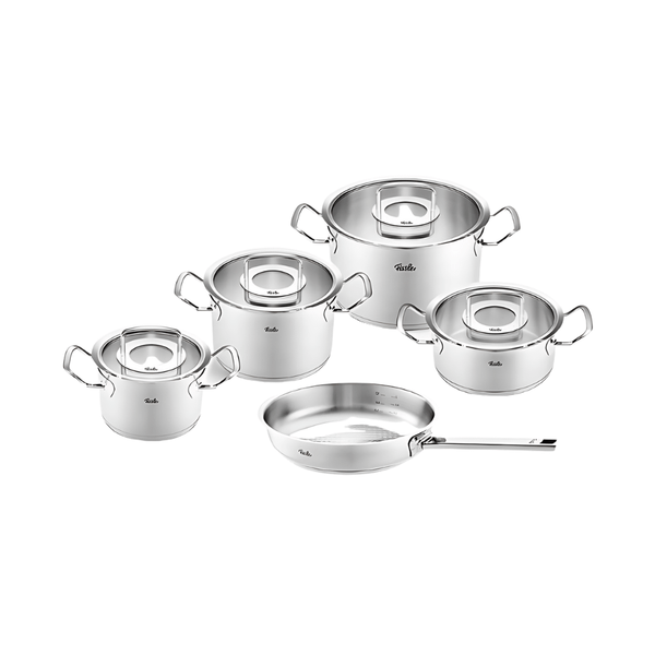 Bộ nồi Fissler Profi set 5 món vung kính kèm chảo Fissler Profi tổ ong size 24cm made in Germany