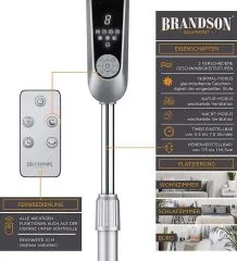 Quạt cây thân thép Brandson màu bạc