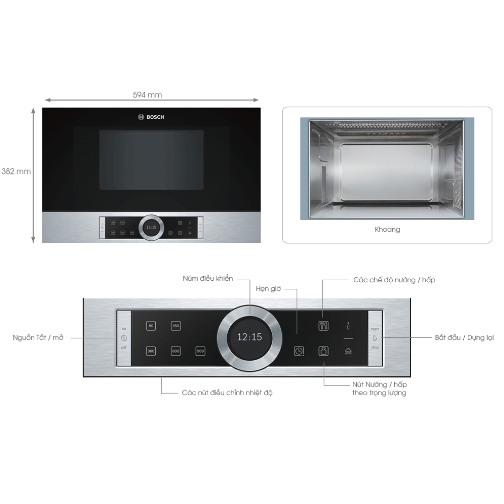 Lò hấp kèm nướng BOSCH HSG636BS1 serie 8