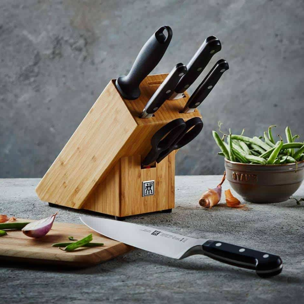 Bộ dao Zwilling Vier Sterne 7 món gỗ sồi sáng nội địa Đức
