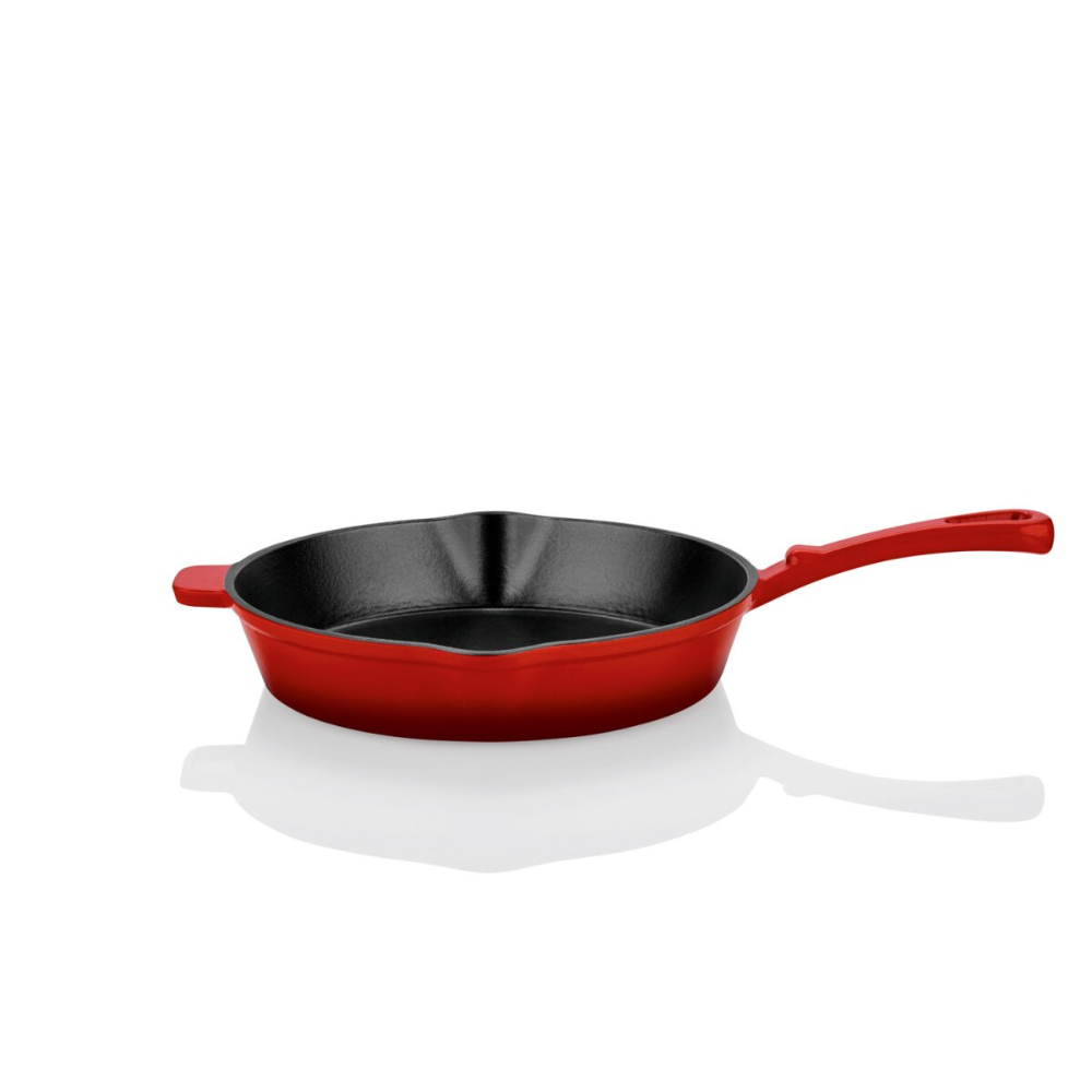 Chảo gang Ernesto 25cm hình tròn màu đỏ
