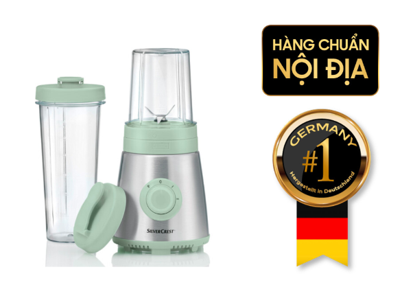Máy xay sinh tố mini SILVERCREST Mix & Move màu xanh bạc hà (2 bình) nội địa Đức