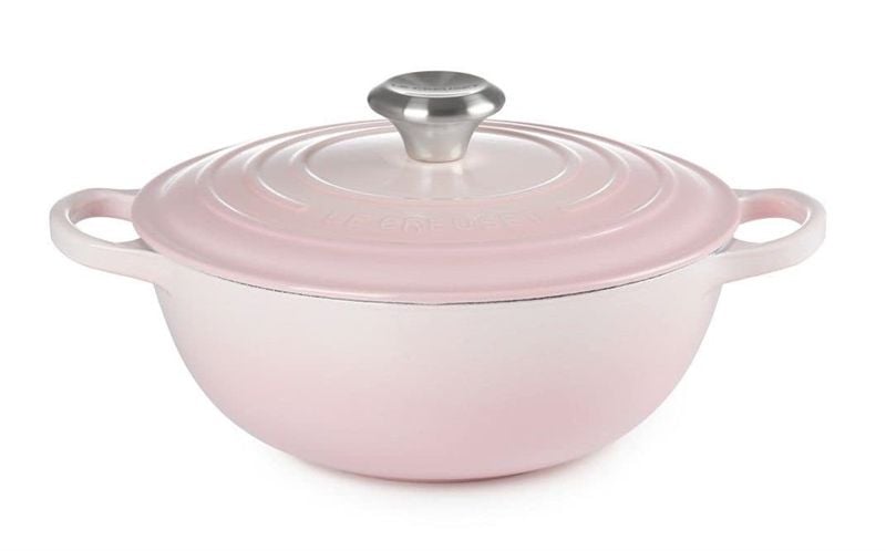 Nồi gang Le Creuset La Marmite 24cm màu hồng vỏ sò shell pink
