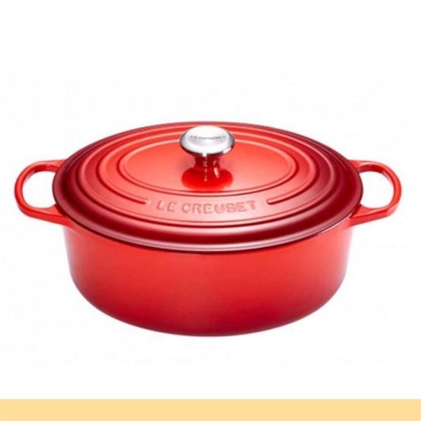 Nồi gang oval Le Creuset 29cm màu đỏ cherry