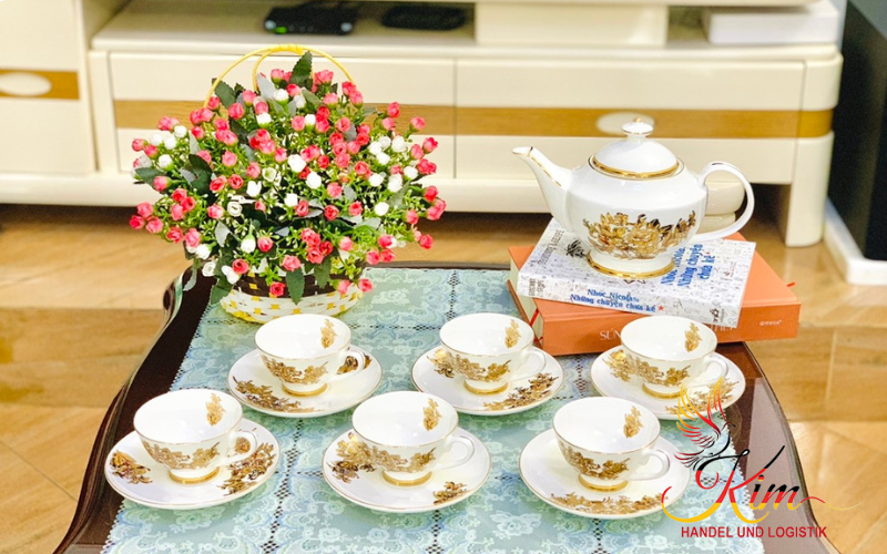 Bộ trà sứ hoa cúc vàng Imperial London nội địa Đức