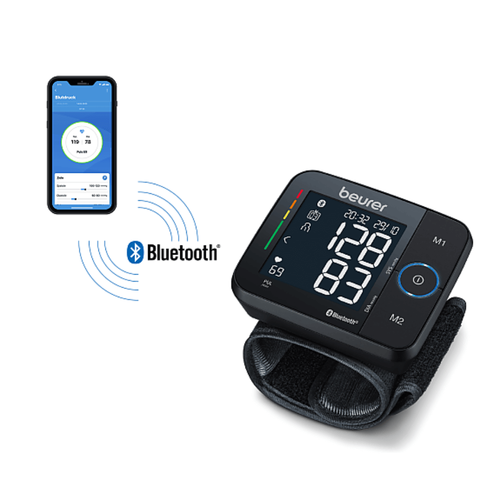 Máy đo huyết áp cổ tay điện tử kết nối bluetooth BEURER BC54 màu đen