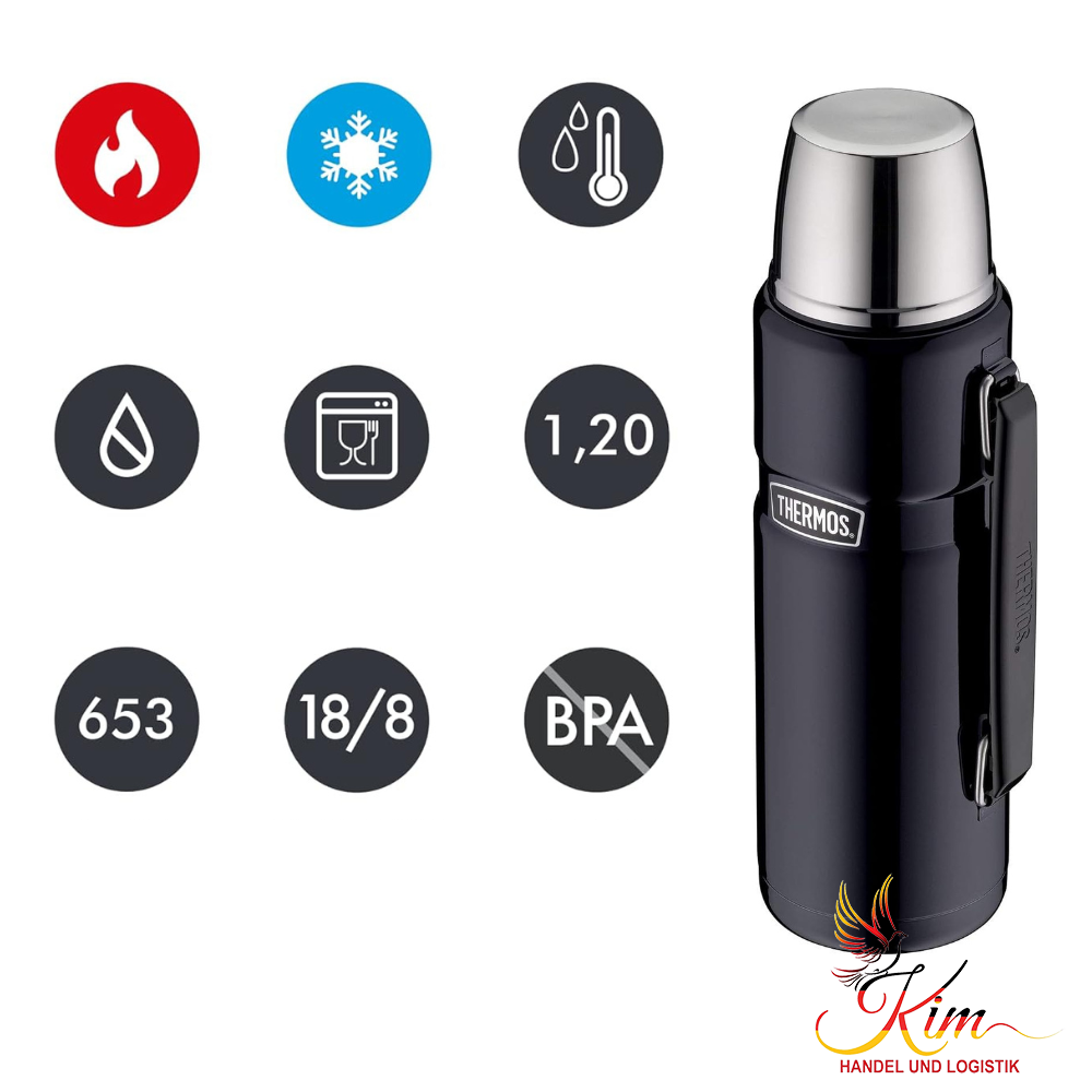 Bình giữ nhiệt Thermos 24H 1,2L màu xanh
