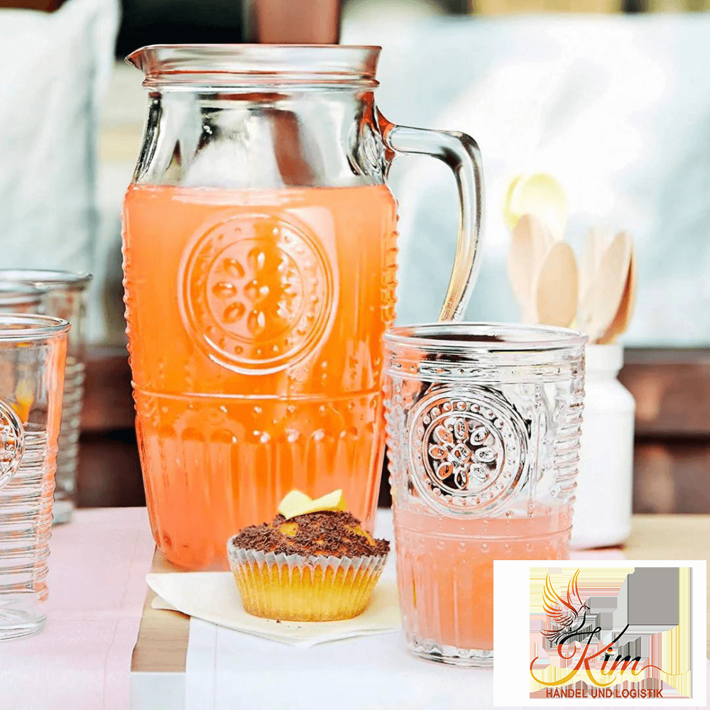 Bình nước thuỷ tinh Detox có lõi đựng đá made in Italya